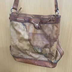 ◎【✨高級ブランド✨】プリマクラッセ　PRIMA　CLASSE　肩掛け　カバン　イタリア　外国　ブランド　1990年代　地図　マップ　柄　アイコン　カラー　茶色　ブラウン　おしゃれ　高級　メンズ　レディース　男女　兼用　大容量