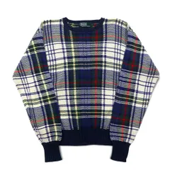 Polo by Ralph Lauren 90年代 コットン ニット セーター L ネイビー タータンチェック