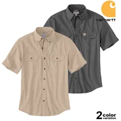 Carhartt カーハート シャンブレーシャツ 半袖 ルーズフィット Fort Loose SS Shirt USAモデル [107446] 半袖シャツ メンズ トップス 大きいサイズ