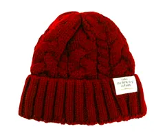 k04240917096　不明　フリーサイズ　レッド系　　帽子　ニットキャップ/ビーニー　秋冬