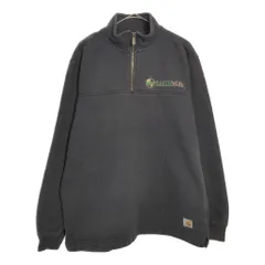 Carhartt カーハート 企業ロゴ ワーク ハーフジップ スウェット ブラック(メンズ M)中古 古着 X6044
