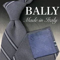 【美品】BALLY ネクタイ ストライプ柄 ドット柄 ブラック チェーンのサムネイル