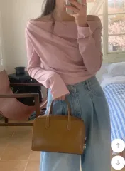 オフショルダー ドレープ 秋 Tシャツ (総丈 51.5)