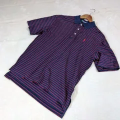 ラルフローレン ポロゴルフ ポロシャツ M ボーダー ネイビー 赤 ポニー刺繍 グランパコア シティーボーイ 90s ストレッチ 鹿の子
