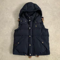 美品 POLO RALPH LAUREN ポニー刺繍 2way フード付ダウン ベスト ポロ ラルフローレン
