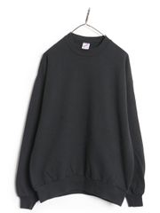 【お得なクーポン配布中!】 80s 90s USA製 ジャージーズ 無地 スウェット メンズ レディース L ヴィンテージ ブランク クルーネック トレーナー 薄手 裏起毛 ブラック