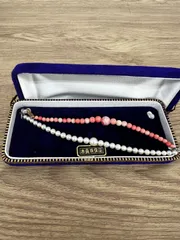 ÷2 羽織紐 サンゴ 真珠 桃色珊瑚 エンジェルスキン 【アクセサリー】 【1】