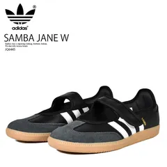 adidas アディダス SAMBA JANE W (サンバ ジェーン ウィメンズ) レディース メリージェーン シューズ バレエコア 甘辛ミックス y2k 韓国ファッション 薄底 ロープロ カジュアル モード ストリート (ブラック/ホワイト) JQ6445