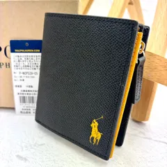 【未使用】POLO RALPH LAUREN/ポロラルフローレン 二つ折り 財布 本革/レザー ブラック/黒