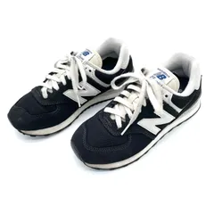 ニューバランス スニーカー 574 ML574HK2 ネイビー ブラック 24cm 中古 運動靴 レディース シューズ Classic クラシック 人気 定番 カジュアル ローカット スエード メッシュ スポーツ ウォーキング NB 通学 通勤 散歩 ドライブ