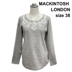 ◇ マッキントッシュロンドン MACKINTOSH Tシャツ カットソー 長袖 ボートネック 刺繍 トップス グレー 綿 38 M 9 レディース Z6B345のサムネイル