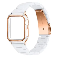 【新品】 [Briever] コンパチブル Apple Watch バンド 樹脂ベルト 保護ケース付き コンパチブル iwatch 41mm 40mm 38mm 45mm 44mm 42mm 軽量 防水 一体型 アップルウォッチ用バンド シリーズ10/9/8/