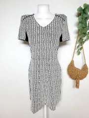 ZARA(ザラ) 白い四角模様 ミニワンピース 66 黒