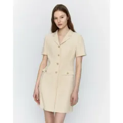 JILL STUART(ジルスチュアート) ニューヨーク オープンカラー ツイード ワンピース ベージュ