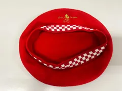 【USED】Disney（ディズニー）　キッズ　子供用　ベレー帽　赤色　レッド