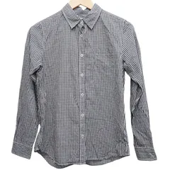 LOWRYS FARM ギンガムチェックシャツ レディース L 長袖 コットン 綿100% ブラック ホワイト シャツ トップス カジュアル ナチュラル 春服 秋服 羽織り 定番 人気 シンプル 大人 可愛い