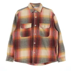 L ZARA(ザラ) 黄色 バイカラー チェック 外ポケット シャツ シャッター ジャケット