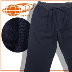 【新品】 BEAMS ／ ビームス　テトロンレーヨン ストレッチ イージーパンツ テーパードパンツ ワンプリーツ ワンタック パンツ ネイビー ｜ オールシーズンのサムネイル