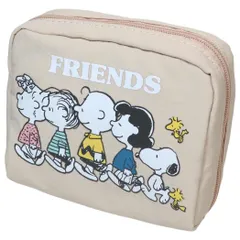 スヌーピー コスメポーチ スクエアポーチ SNOOPY＆FRIENDS BE ピーナッツ マリモクラフト 小物入れ 化粧ポーチ キャラクター グッズ 