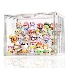 【特価セール】JOYZAN フィギュアケース LEDライト付き コレクションケース アクリル ショーケース マグネット式扉 36 x 22 x 27cm 1個 ディスプレイボックス 仕切り LED照明 大容量 4段 組み立て簡単 推し活 ぬいぐるみケース 防塵