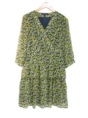 k04241101074　BANANA REPUBLIC　0　緑×黄色×ベージュ　XSサイズ程度　ワンピース or ドレス　ワンピース　春夏