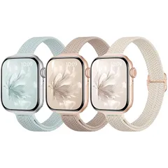 【新品】 【3枚入り】 コンパチブル Apple Watch バンド超スリム16mm幅 高密度通気ナイロン 伸縮自在調整可能 あっふ対応アップルウォッチ バンド 38mm 40mm 41mm 42mm 44mm 45mm 46mm 49mm 全サイズ Se 1