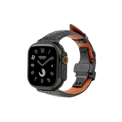 【新品】 [Ｘｒｅｉｓｉ] コンパチブル apple watch バンド44MM 45MM 46MM 49MM ワニ革/ビジネス用 アップルウォッチ ベルトプッシュ式 Ｄバックル 手作りApple Watch Ultra3/2/1, Series11/10 0