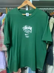 Nike(ナイキ） x STUSSY(ステューシー) ワールドツアー Tシャツ 緑 ー US ／ EU