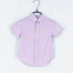 Ralph Lauren(ラルフローレン) 幼児 チェック バイカラー 半袖シャツ 紫 2 ／ 2T ( HU38616 )