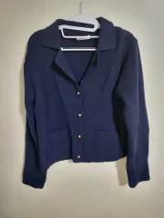 ネイビー ニット カーディガン