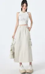 (海外配送) カジュアル ポケット スカート