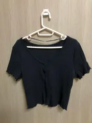 GU Vネック半袖カーディガン