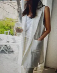 (海外配送) オーバーサイズ リネン ベスト