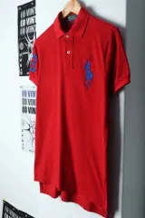 （ S ） ポロ Ralph Lauren(ラルフローレン) 半袖 カラー Tシャツ レッド ラグビー ビッグポニー- 13CFC