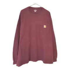 Carhartt カーハート 長袖ポケットＴシャツ ワインレッド(メンズ XL)中古 古着 X6072