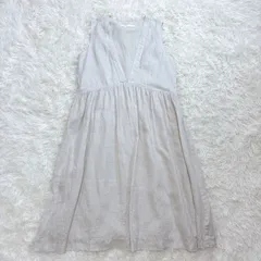 アーバンリサーチ　ドアーズ　URBAN RESEARCH　DOORS　リネン　ワンピース　麻　ナチュラル　ベージュ　ホワイト　ノースリーブ　スプリング　フリーサイズ