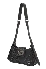 X-girl エックスガール 105262053004 XG EMBLEM BUCKLE PANELED SHOULDER BAG ショルダーバッグ BLACK 正規通販 レディース
