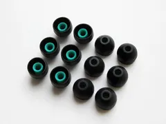 Sound Wave プレミアム イヤーピース M 12個 2種類の硬度のシリコンを組み合わせたイヤーピース M12個入 ブラック ハイブリッド対応 Black 互換性 ソニー 交換用 シリコン製イヤーピース 黒色 2EP (M 12個)