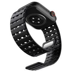 【新品】 [Bandletic] アップルウォッチ用の バンド シリコン マグネット - 夏 蒸れない スポーツバンド 42mm 44mm 45mm 46mm 49mm 通気性 防汗 軽量 2色デザイン 交換バンド Series Ultra2/Ultra/ 0