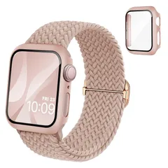 【新品】 コンパチブル Apple Watchと互換性のあるバンド 編みナイロン製 アップルウォッチ用バンド 保護カバー付き アップルウォッチ向けのスポーツベルト 互換用のApple Watch Bandとケース 一体型 耐衝撃 全面保護 装着簡単 Ser 0
