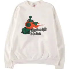 古着 90年代 フルーツオブザルーム FRUIT OF THE LOOM HEAVY COTTON プリントスウェットシャツ トレーナー USA製 メンズXL相当/eaa568334