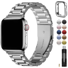 【新品】 「Fullmosa」for Apple Watch バンド 45mm 44mm 42mm 46mm 49mm 41mm 40mm 38mm 保護ケース付き ステンレス製 アップルウォッチ 交換ベルト Apple Watch 11/10/9/8/7 1