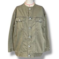 BayBeeノーカラー デニムジャケット カーキ - メルカリ