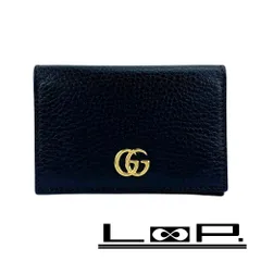 グッチ ■美品■ GG マーモント 二つ折り カードケース パスケース 名刺入れ ダブルＧ レザー ブラック 203887 【572777】11