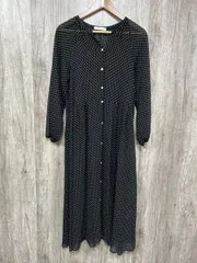 AMERICAN HOLIC アメリカンホリック ドット柄 長袖 ワンピース sizeF/白ｘ黒 ■◇ レディース