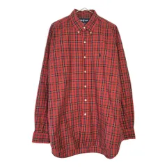 RALPH LAUREN ラルフローレン BLAKE ボタンダウン 長袖シャツ チェック レッド(メンズ L)中古 古着 X6081