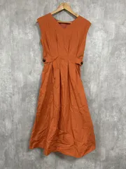 N. エヌ ナチュラルビューティーベーシック ウエストタック脇ボタン ノースリーブ ワンピース sizeM/オレンジ ■◆ レディース