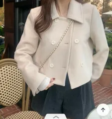 新品) 수름 ダブルボタン クロップド ジャケット - アイボリー モダンローブ miel Peter