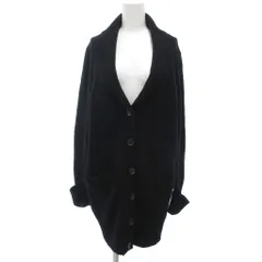 レキップヨシエイナバ L'EQUIPE YOSHIE INABA カーディガン ウール 38 黒 ブラック 長袖 ショールカラー /NL ■ECF003