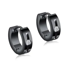 【新品】 Umiwe フープピアス メンズ レディース 2個セット サージカルステンレス アレルギーフリー 両耳用 人気 かっこいい シンプル リングピアス アクセサリー 誕生日 記念日 プレゼント男女兼用 幅4mm ブラック 1